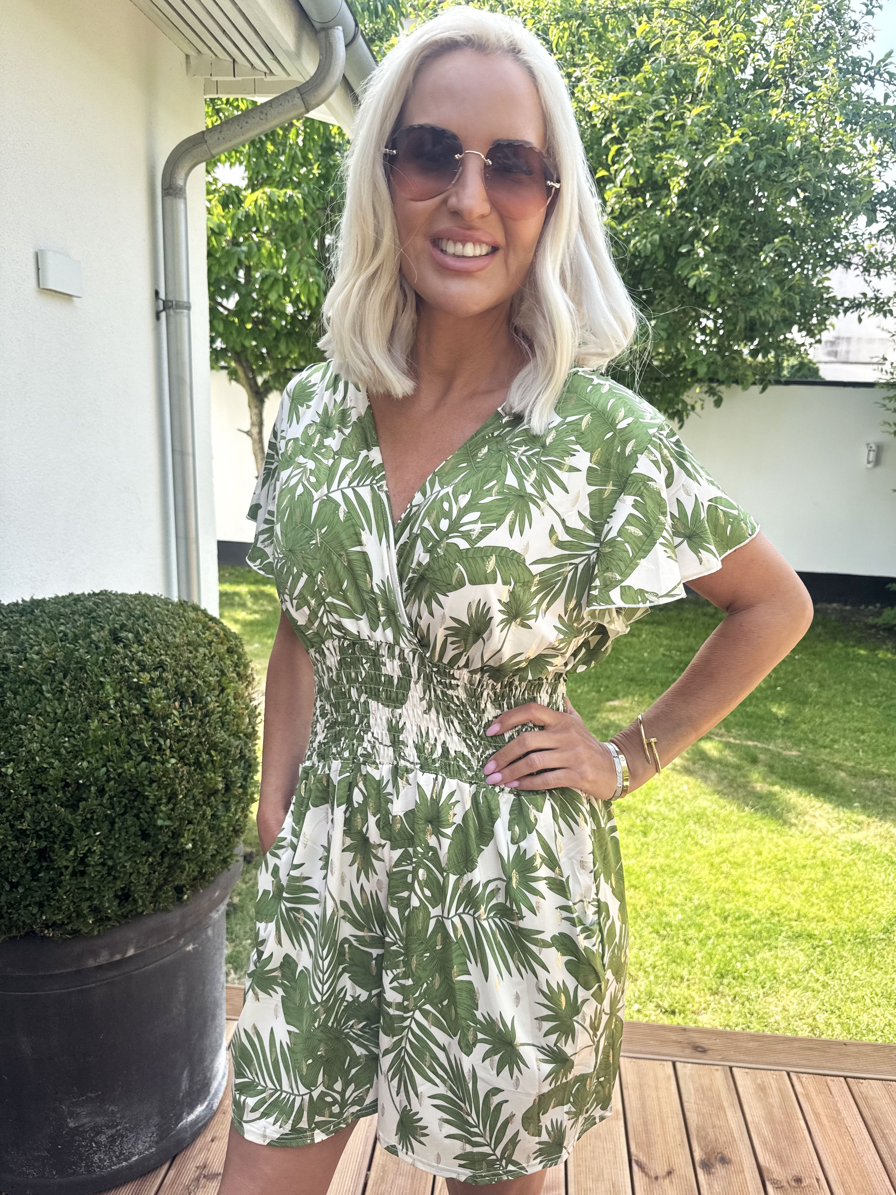 Pams Gold Leaf Playsuit - Elastisk playsuit med lommer